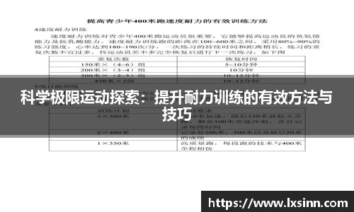 科学极限运动探索：提升耐力训练的有效方法与技巧